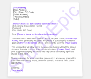 Scholarship Thank You Letter Template sample